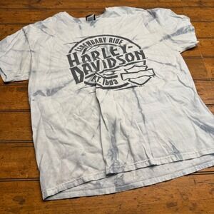 Harley-Davidson Eureka Springs Arkansas Tie Dye Graphic T-Shirt XL Blue Grey‎